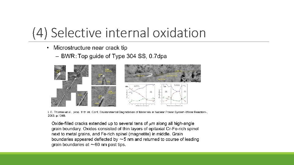 (4) Selective internal oxidation 