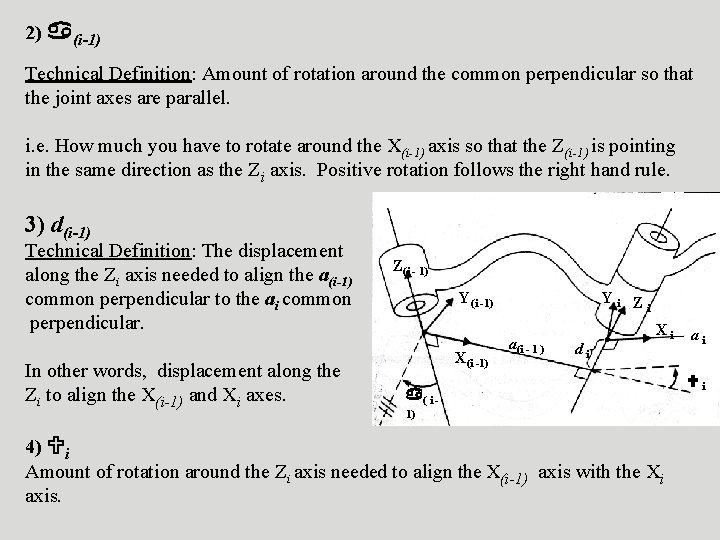 2) (i-1) Technical Definition: Amount of rotation around the common perpendicular so that the