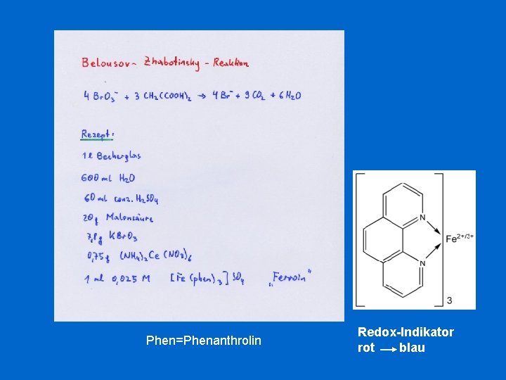 Phen=Phenanthrolin Redox-Indikator rot blau 