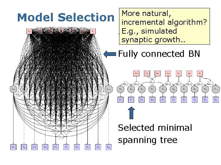 Model Selection More natural, incremental algorithm? E. g. , simulated 7 -DOF synapticexample growth.