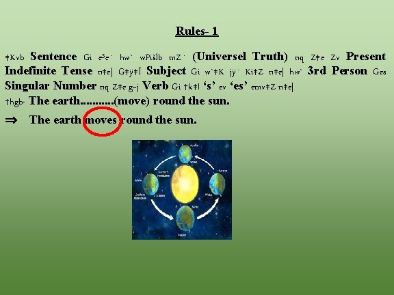 Rules- 1 ‡Kvb Sentence Gi e³e¨ hw` w. PišÍb m. Z¨ (Universel Truth) nq