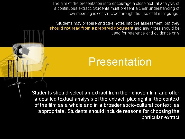 The aim of the presentation is to encourage a close textual analysis of a The aim of the presentation is to encourage a close textual analysis of a