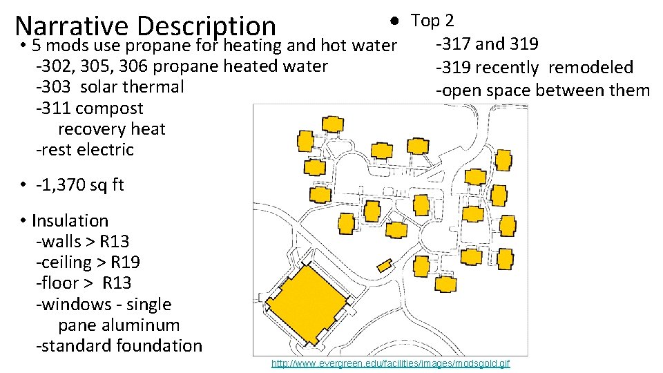 Narrative Description ● Top 2 -317 and 319 • 5 mods use propane for