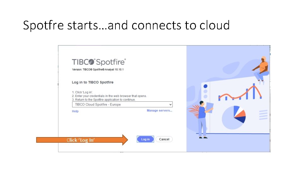 Spotfre starts…and connects to cloud Click ‘Log In’ 