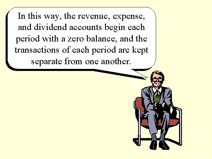 In this way, the revenue, expense, and dividend accounts begin each period with a