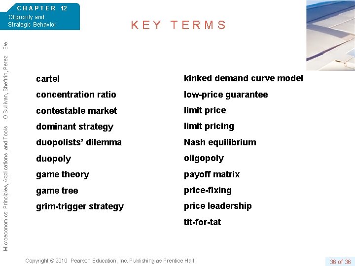 KEY TERMS Microeconomics: Principles, Applications, and Tools O’Sullivan, Sheffrin, Perez 6/e. C H A