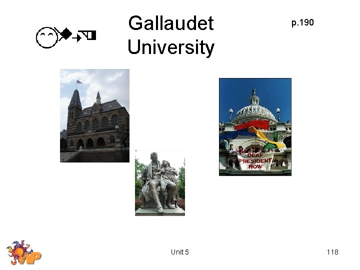 Gallaudet University Unit 5 p. 190 118 