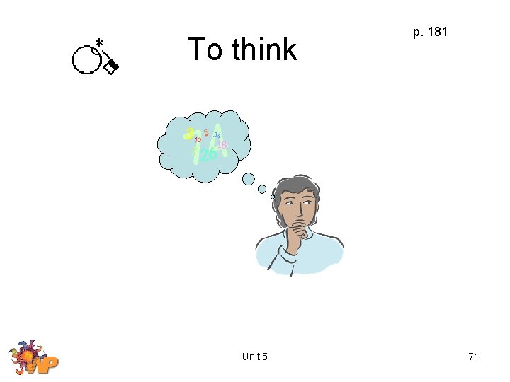 To think Unit 5 p. 181 71 