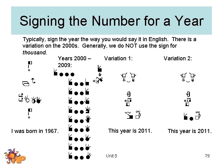 Signing the Number for a Year Typically, sign the year the way you would