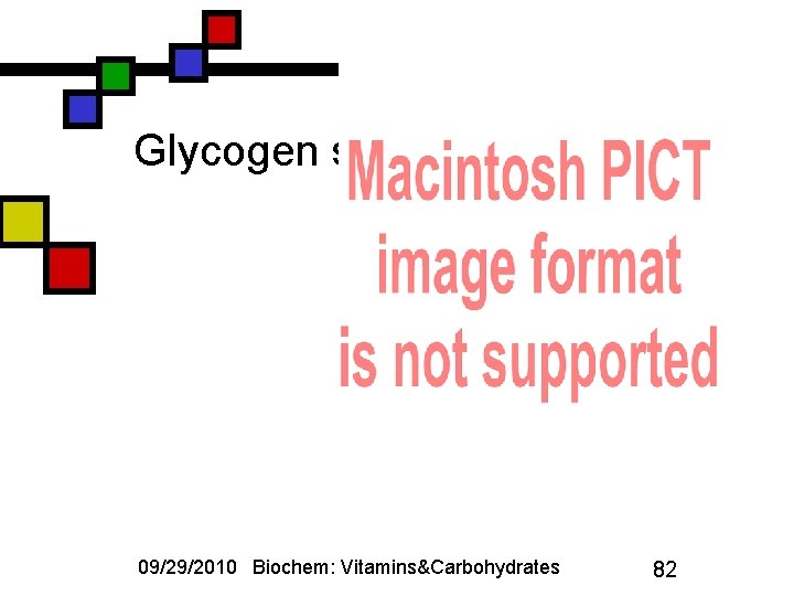 Glycogen structure 09/29/2010 Biochem: Vitamins&Carbohydrates 82 