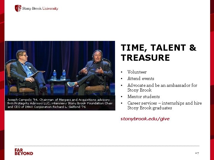 TIME, TALENT & TREASURE • • • Joseph Campolo ’ 94, Chairman of Mergers