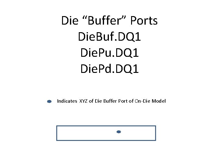 Die “Buffer” Ports Die. Buf. DQ 1 Die. Pu. DQ 1 Die. Pd. DQ