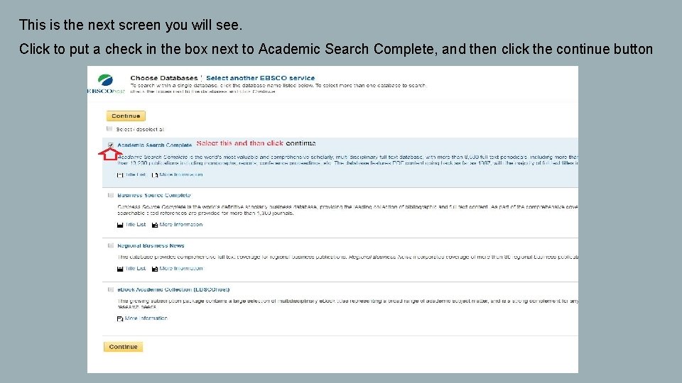 This is the next screen you will see. Click to put a check in This is the next screen you will see. Click to put a check in