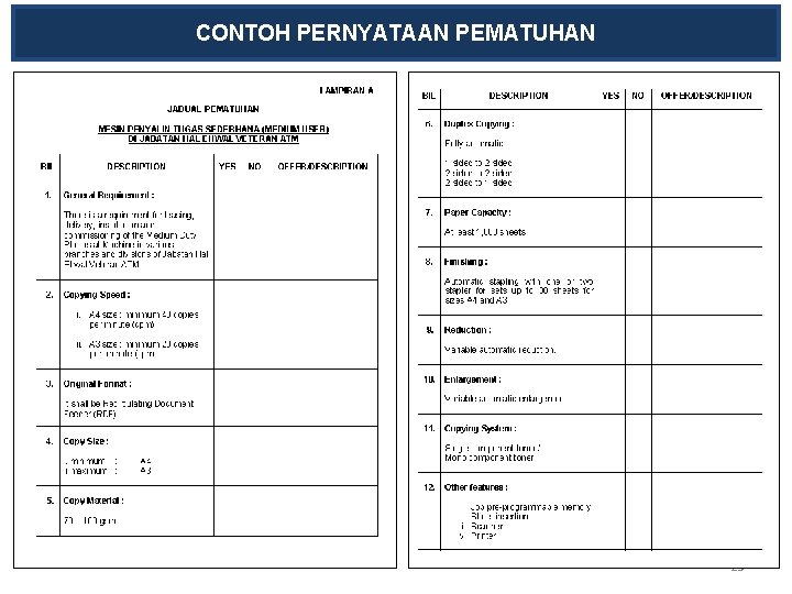 CONTOH PERNYATAAN PEMATUHAN 25 