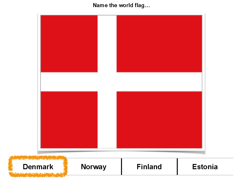 Name the world flag… Denmark Norway Finland Estonia 