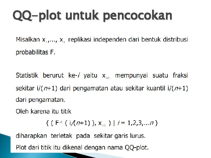 QQ-plot untuk pencocokan 