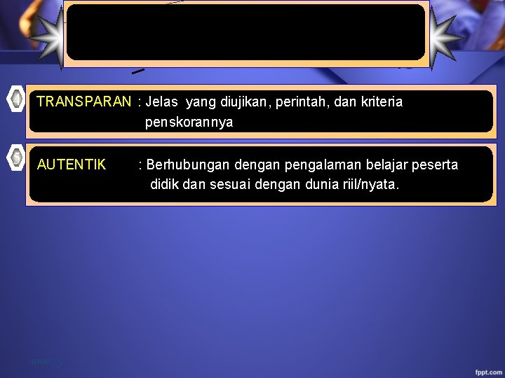  PRINSIP PENULISAN SOAL 4 TRANSPARAN : Jelas yang diujikan, perintah, dan kriteria penskorannya