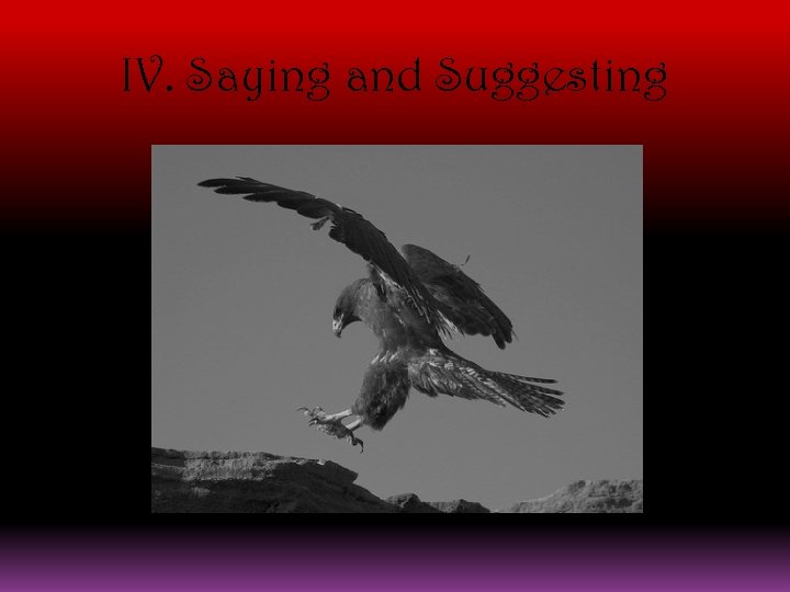 IV. Saying and Suggesting 