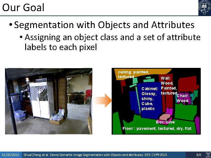 Our Goal • Segmentation with Objects and Attributes • Assigning an object class and
