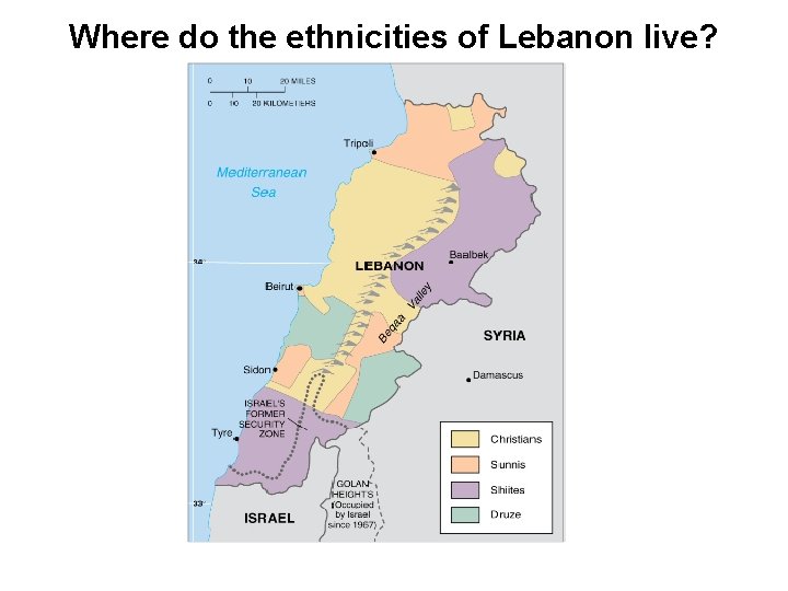 Where do the ethnicities of Lebanon live? 