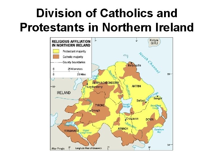 Division of Catholics and Protestants in Northern Ireland 