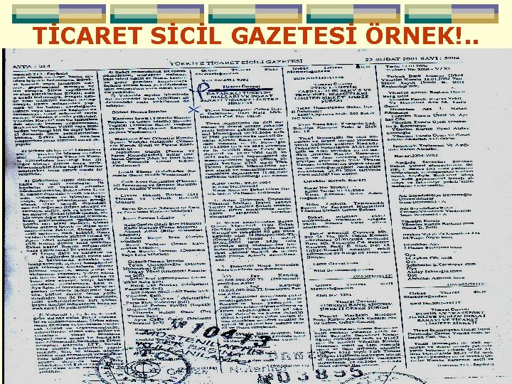 TİCARET SİCİL GAZETESİ ÖRNEK!. . 