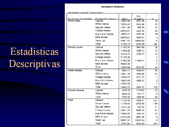 Estadísticas Descriptivas 