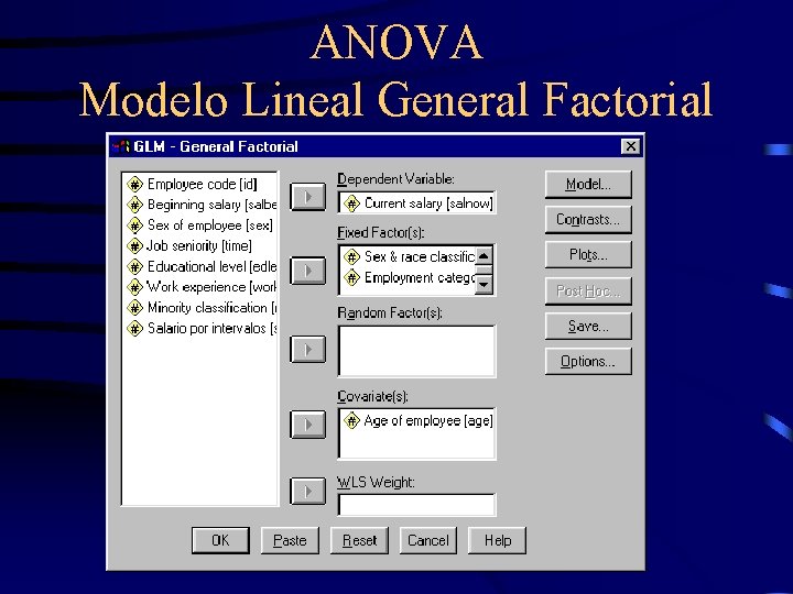 ANOVA Modelo Lineal General Factorial 