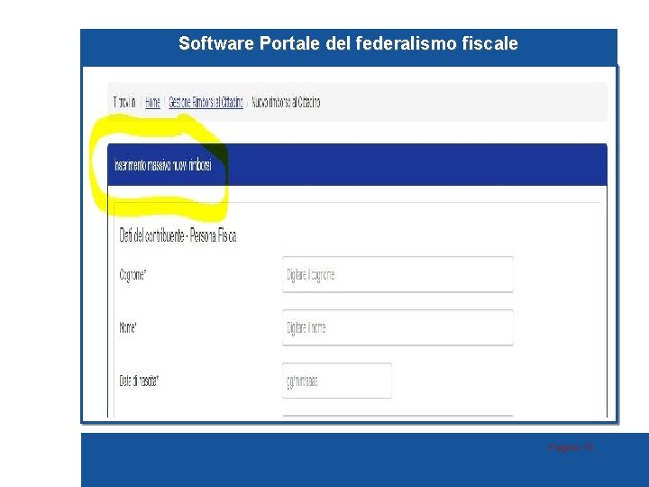 Software Portale del federalismo fiscale Pagina 10 