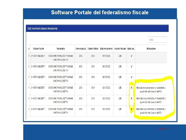 Software Portale del federalismo fiscale Pagina 15 