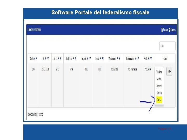 Software Portale del federalismo fiscale Pagina 16 