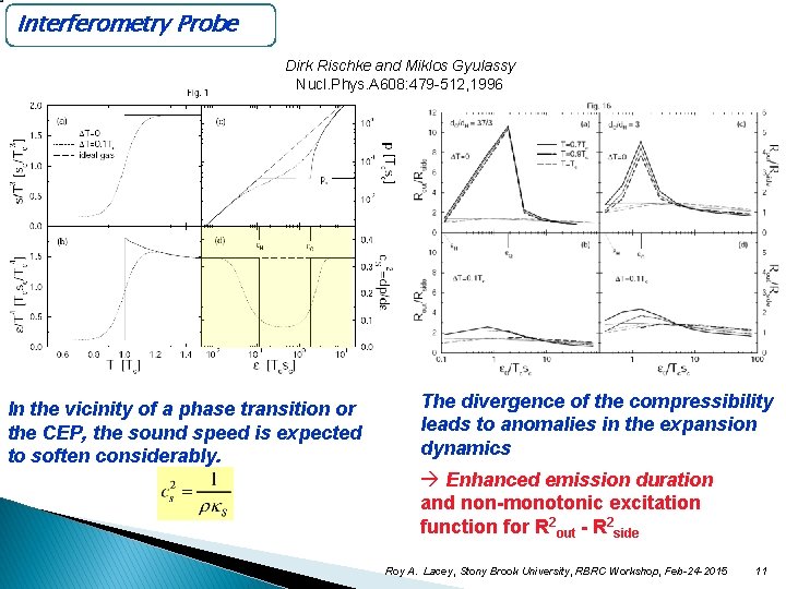 Interferometry Probe Dirk Rischke and Miklos Gyulassy Nucl. Phys. A 608: 479 -512, 1996