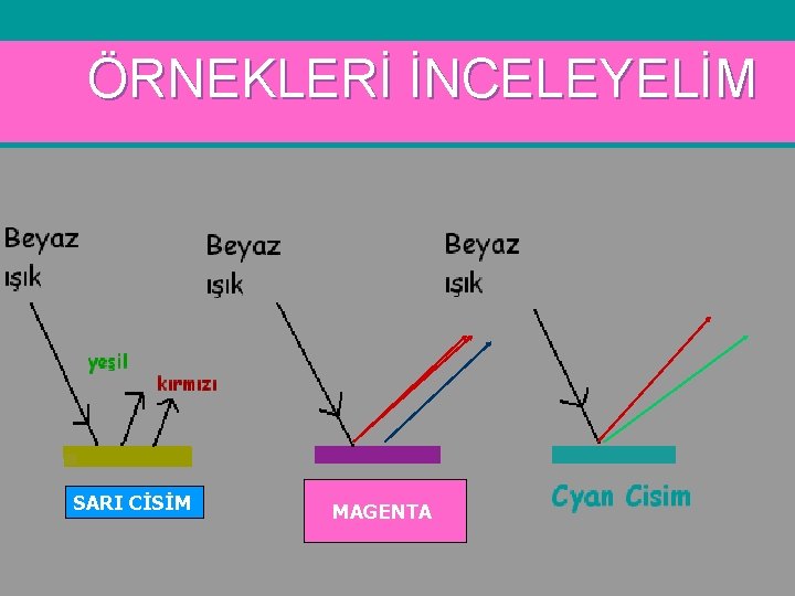 ÖRNEKLERİ İNCELEYELİM SARI CİSİM MAGENTA 