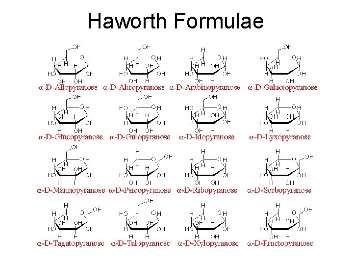 Haworth Formulae 