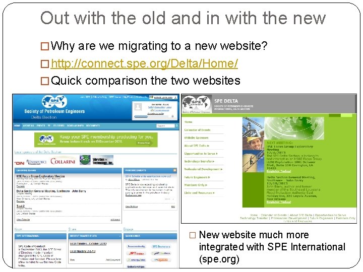 Out with the old and in with the new � Why are we migrating