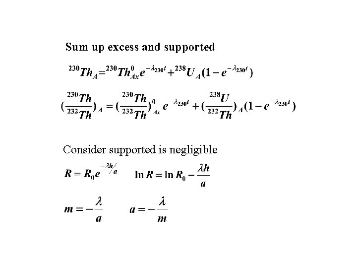  Sum up excess and supported Consider supported is negligible 