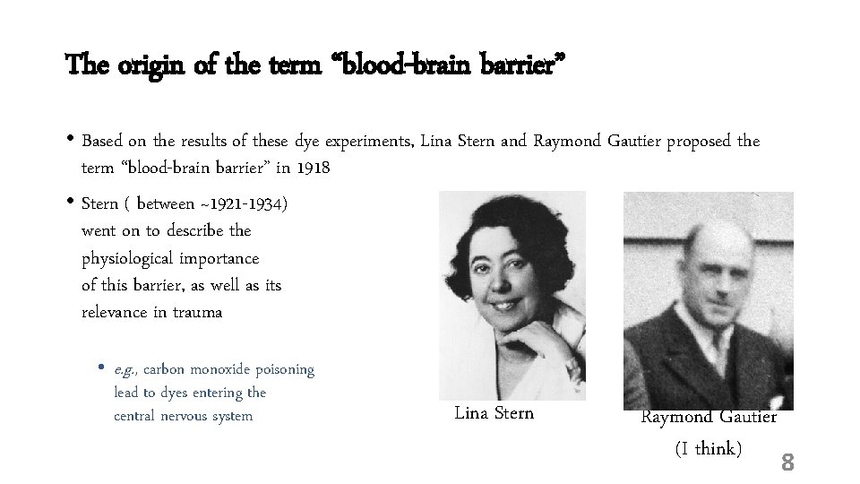 The origin of the term “blood-brain barrier” • Based on the results of these