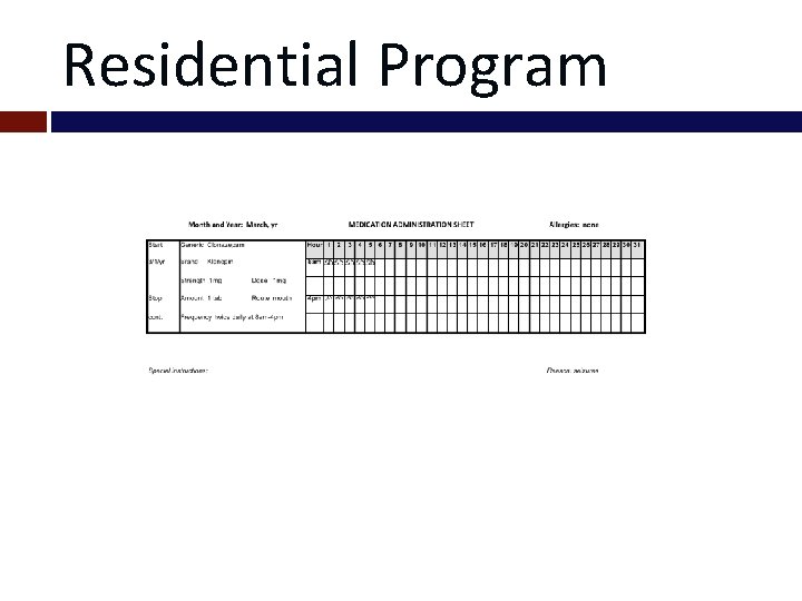 Residential Program 