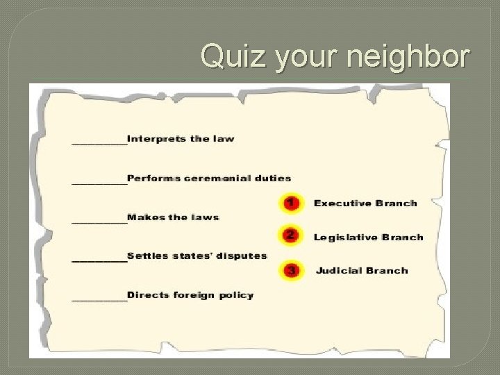 Quiz your neighbor 