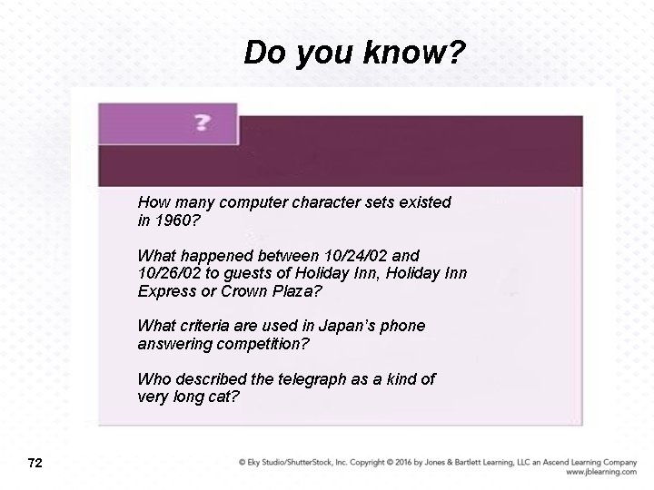 Do you know? How many computer character sets existed in 1960? What happened between