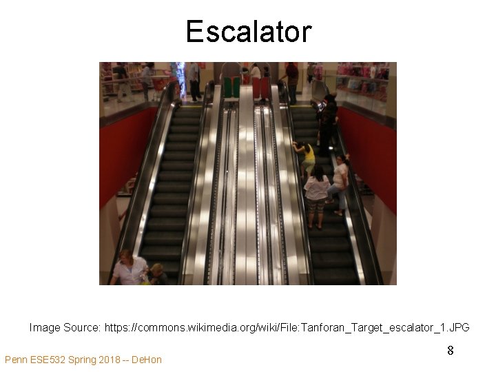 Escalator Image Source: https: //commons. wikimedia. org/wiki/File: Tanforan_Target_escalator_1. JPG Penn ESE 532 Spring 2018