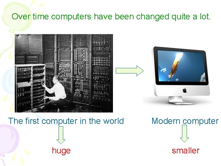 Over time computers have been changed quite a lot. The first computer in the