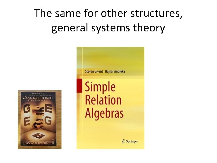 The same for other structures, general systems theory 