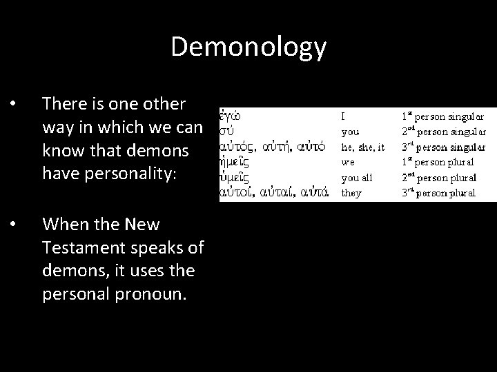 Demonology • There is one other way in which we can know that demons
