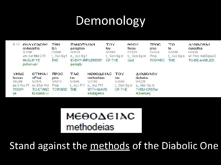 Demonology Stand against the methods of the Diabolic One 