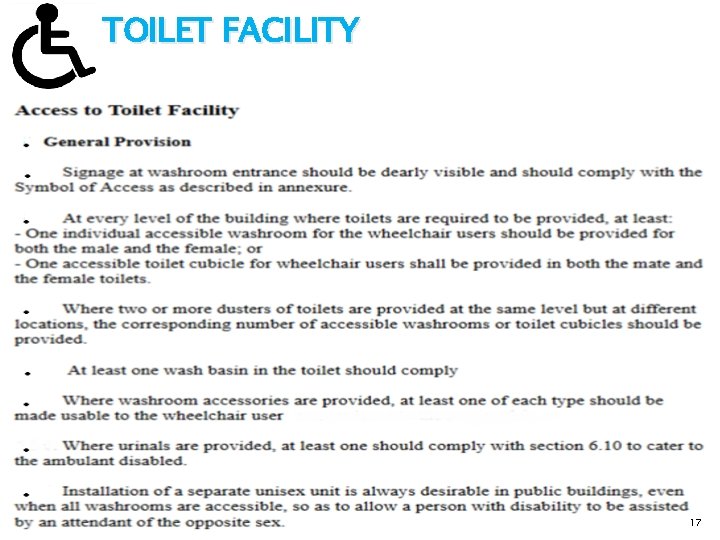 TOILET FACILITY 17 