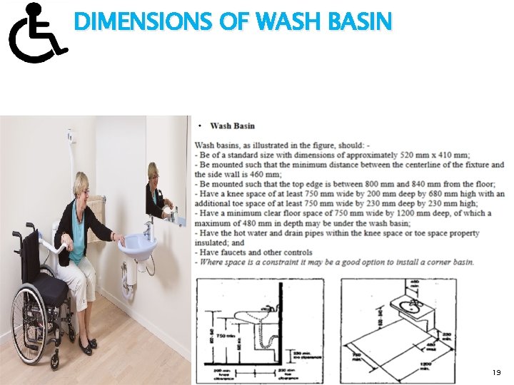 …. DIMENSIONS OF WASH BASIN 19 