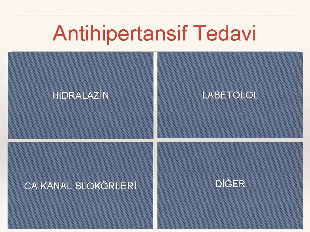 Antihipertansif Tedavi HİDRALAZİN LABETOLOL CA KANAL BLOKÖRLERİ DİĞER 