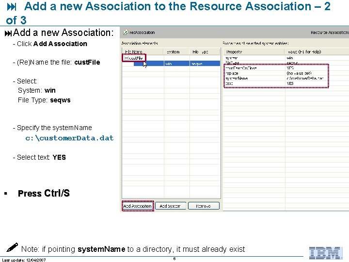  Add a new Association to the Resource Association – 2 of 3 Add