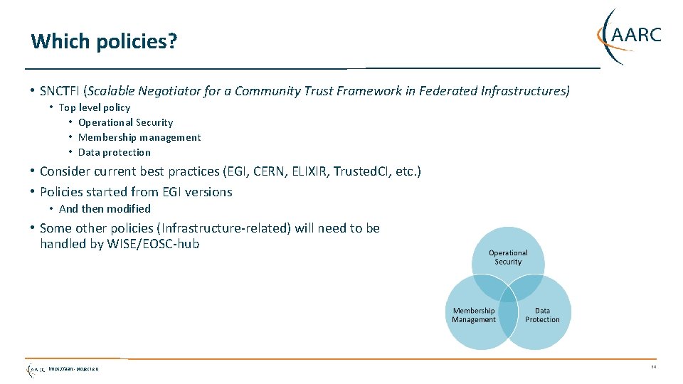 Which policies? • SNCTFI (Scalable Negotiator for a Community Trust Framework in Federated Infrastructures)